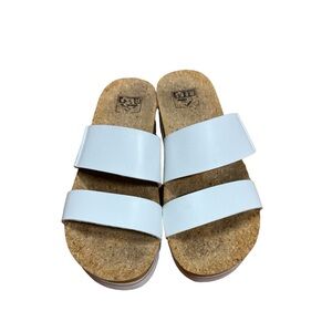 Reef Cushion Vista Hi Slide-in Sandals in White Sz. 7